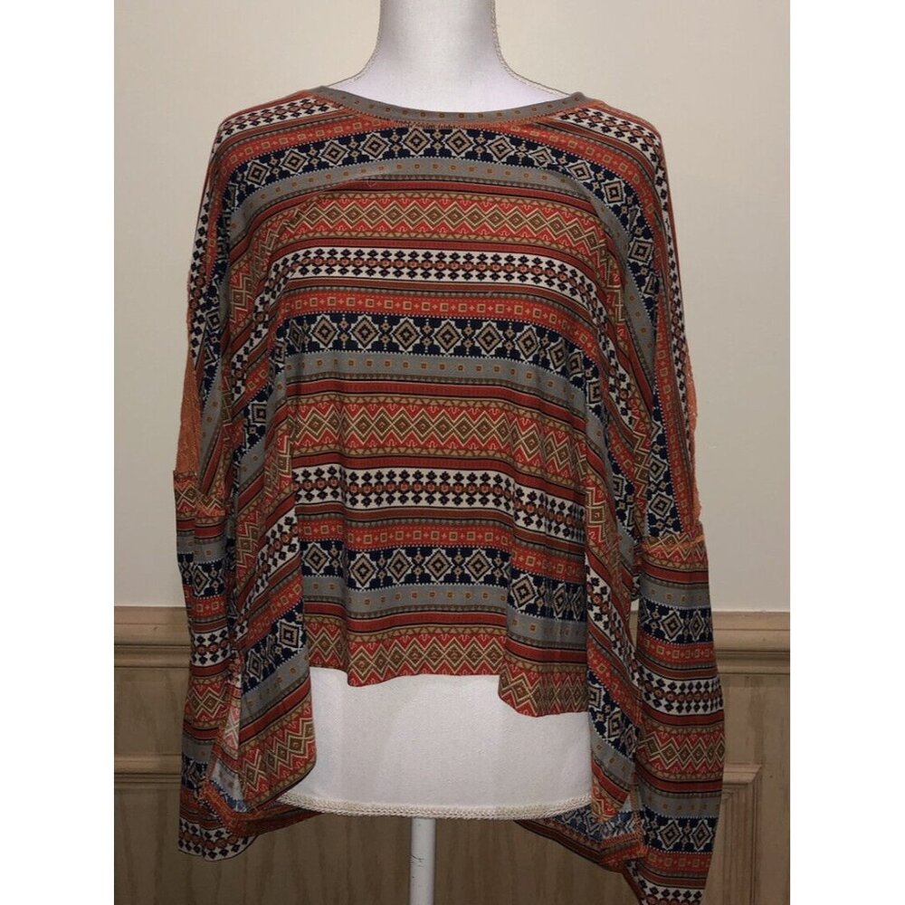 inLUV ~ 3/4 Sleeve Oversized Blouse ~ Size Small ~ Multicolor